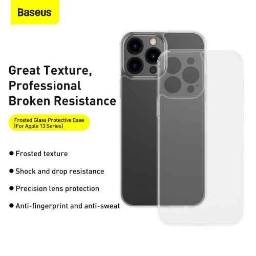 Coque Baseus pour iPhone 13 Pro en verre dépoli transparent (ARWS000102)