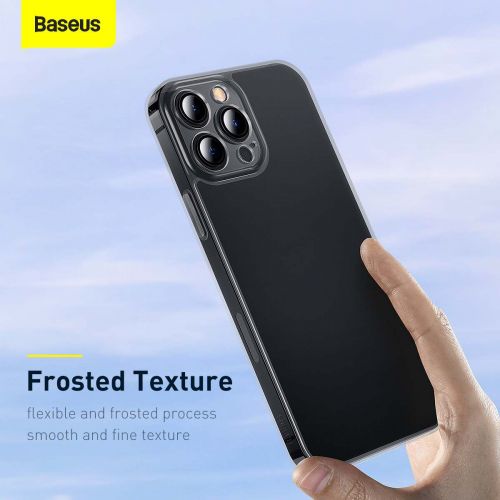 Coque Baseus pour iPhone 13 Pro Max en verre dépoli noir (ARWS000501)