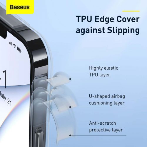 Coque Baseus pour iPhone 13 Pro Max en verre dépoli noir (ARWS000501)