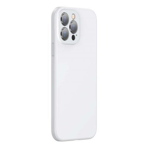 Coque Baseus pour iPhone 13 Pro, protection en gel de silice liquide, blanche (ARYT000402)