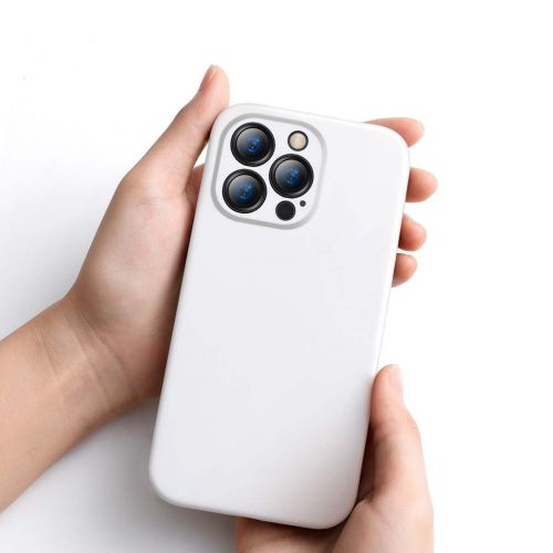Coque Baseus pour iPhone 13 Pro, protection en gel de silice liquide, blanche (ARYT000402)