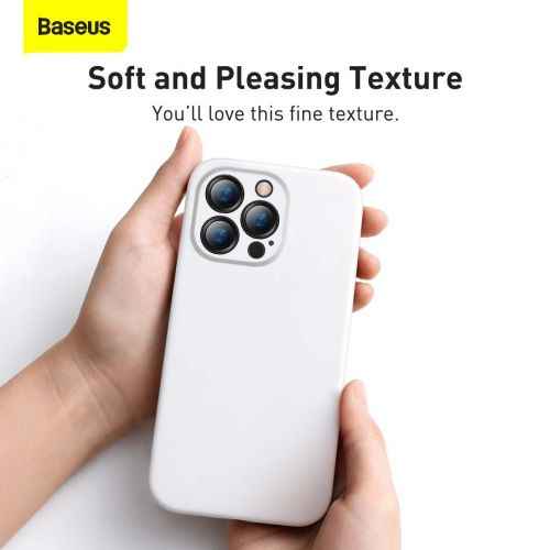 Coque Baseus pour iPhone 13 Pro Max en gel de silice liquide blanc (ARYT000502)