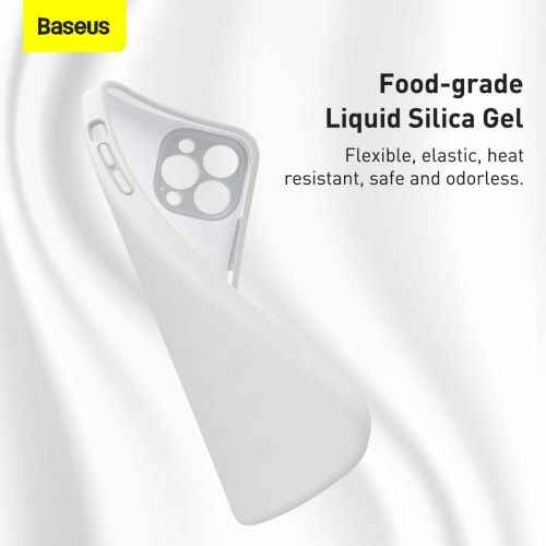 Coque Baseus pour iPhone 13 Pro Max en gel de silice liquide blanc (ARYT000502)