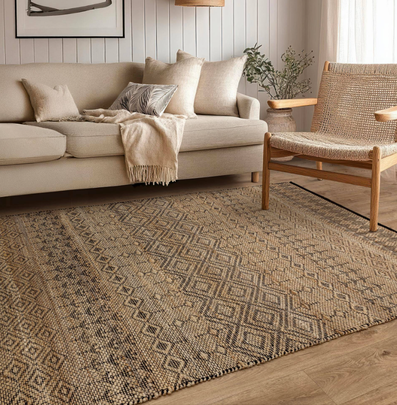Tapis de salon et chambre en jute SEHRA