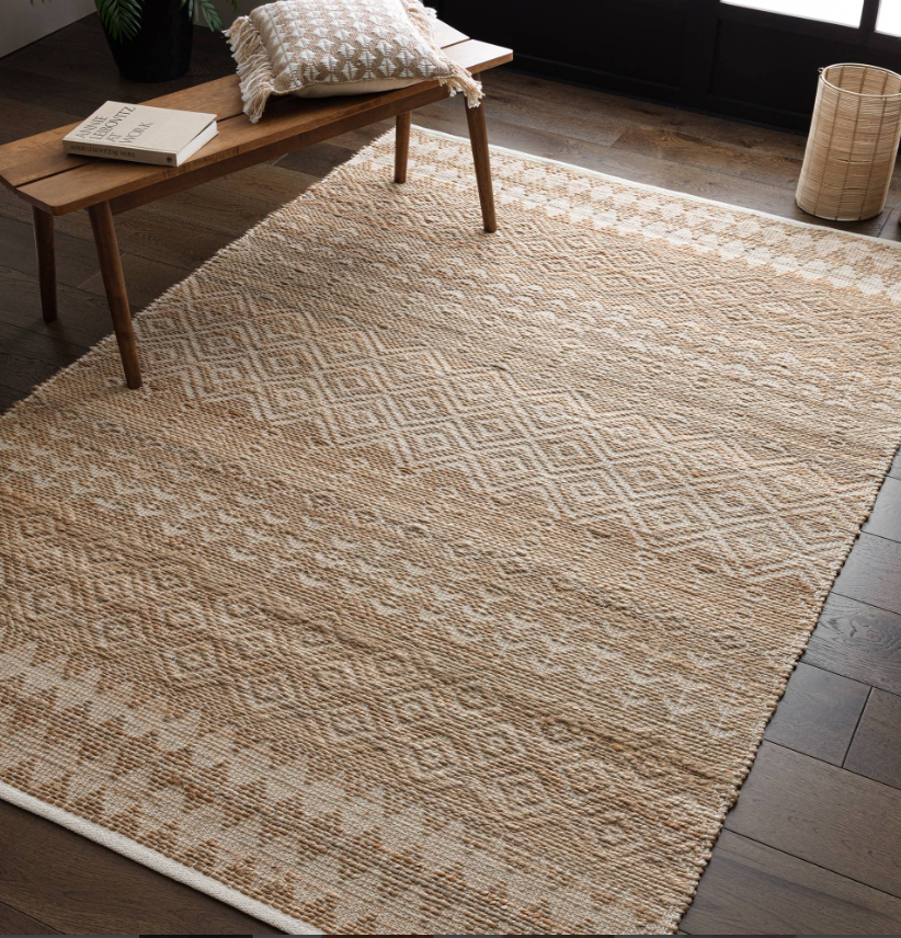 Tapis de salon et chambre en jute SEHRA - 0