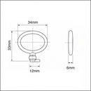 Schéma technique de Bouton de meuble - Fausse clé FINE, Finition laiton patiné