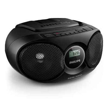 Philips CD Player, Radio (Dynamic Bass Boost, FM Stereo Tuner, CD Shuffle/Repeat Function, 20-Track CD Programmable, 3.5-mm Audio-In