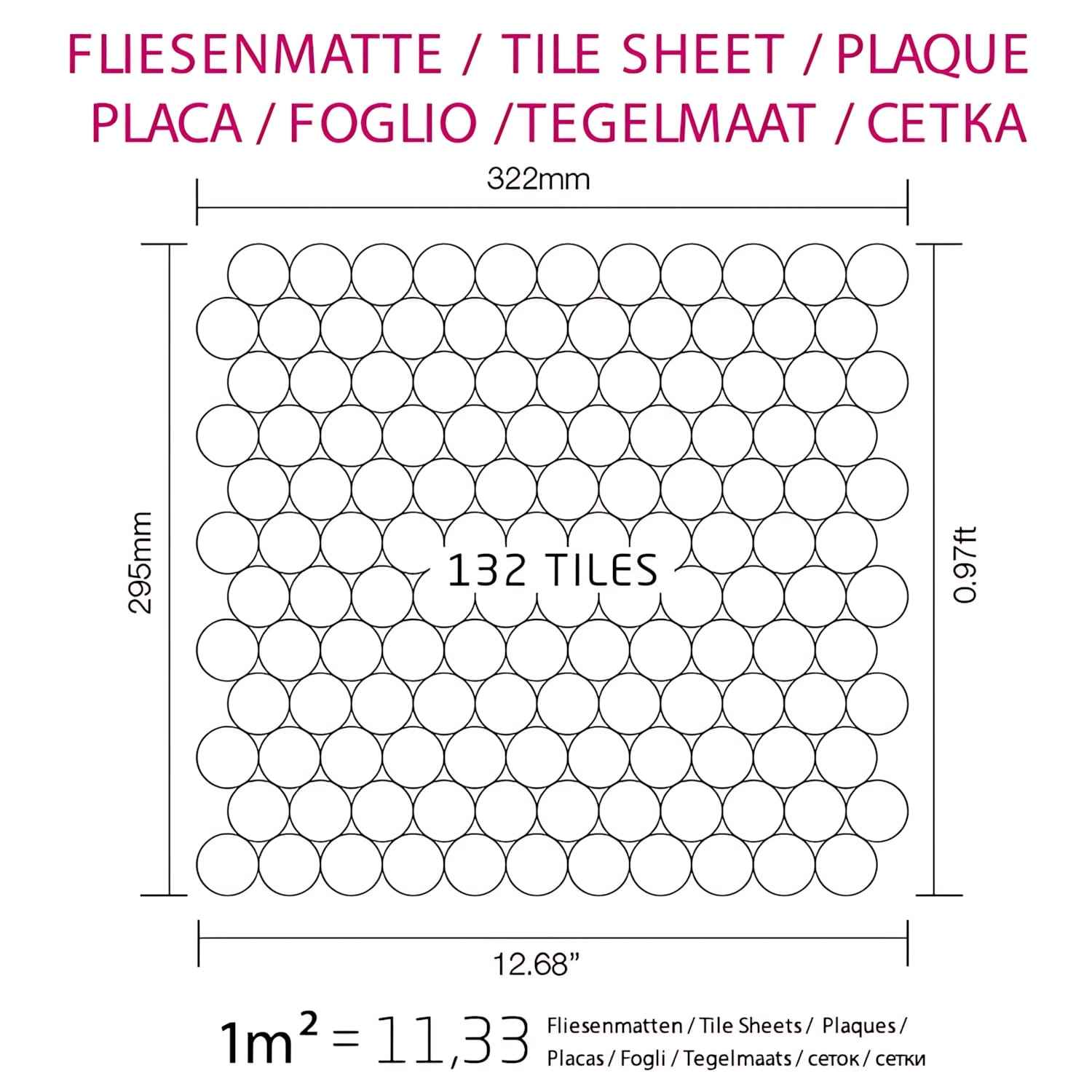 Mosaïque métal massif Carrelage Acier inoxydable brossé gris Grosseur 1,6mm ALLOY Dollar-S-S-B 0,88 m2