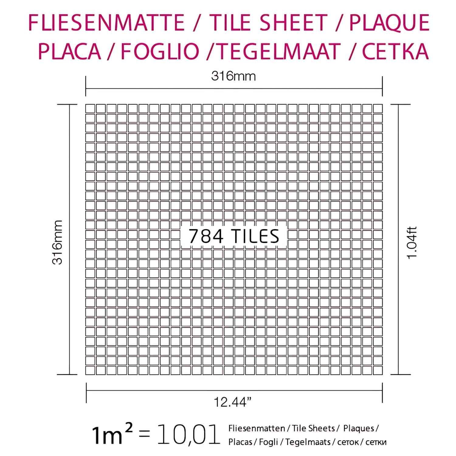 Mosaïque métal massif Carrelage Cuivre laminé cuivre Grosseur 1,6mm ALLOY Glomesh-CM 1,07 m2