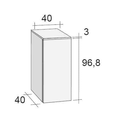 Armoire de douche à 1 porte RIHO BOLOGNA en acrylique brillant 40x40 H 96,8 cm clicktofournisseur.com