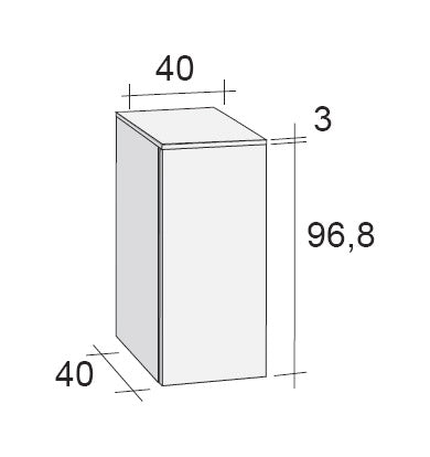 Armoire de douche à 1 porte RIHO BOLOGNA en bois laqué satiné mat 40x40 H 96,8 cm clicktofournisseur.com