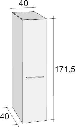 Armoire de douche à 1 porte gauche riho bologna en bois laqué satiné mat 40x40 h 1715 cm - Clicktofournisseur.com