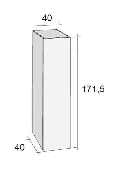 Armoire de douche à 2 portes RIHO BOLOGNA en bois laqué brillant 40x40 H 137,4 cm clicktofournisseur.com