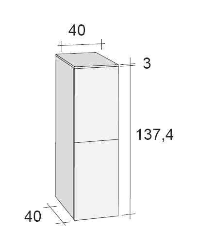 Armoire de douche à 2 portes RIHO BOLOGNA en bois stratifié 40x40 H 137,4 cm clicktofournisseur.com