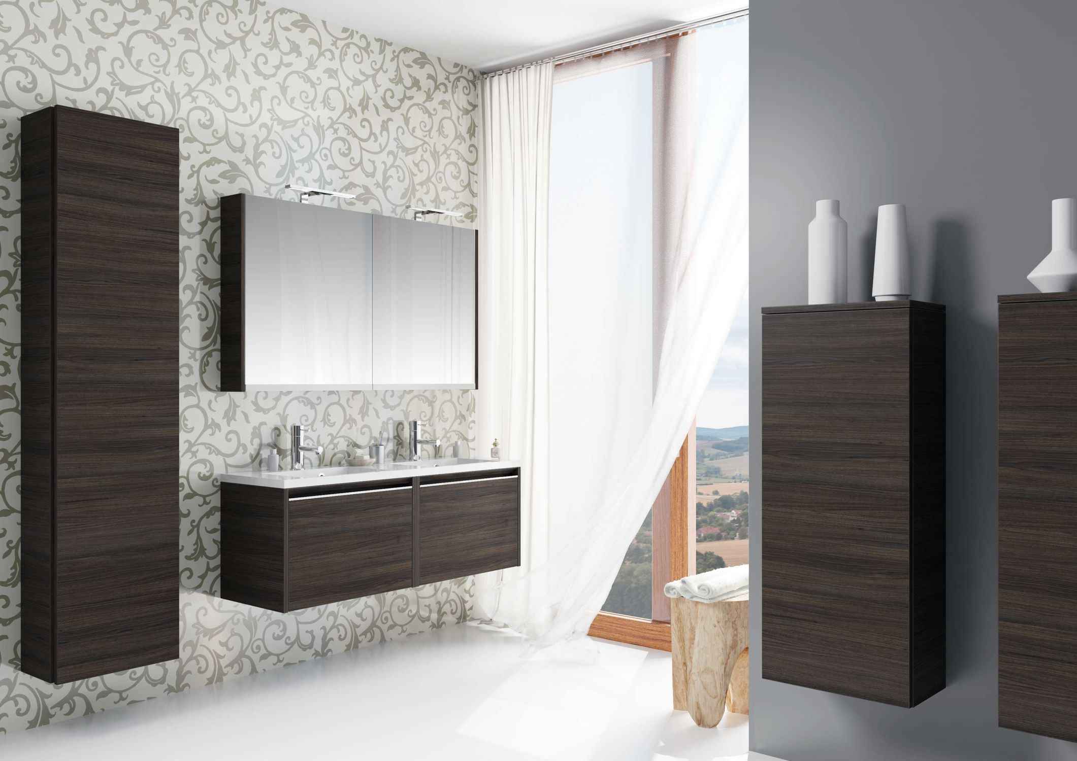 Armoire de douche à 2 portes riho eifel en bois stratifié 40x24x h 1374 cm - Clicktofournisseur.com