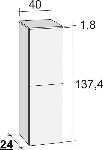 Armoire de douche à 2 portes RIHO EIFEL en bois stratifié 40x24x H 137,4 cm clicktofournisseur.com