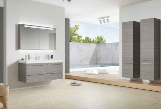 Armoire de douche à 2 portes gauche riho bologna en bois laqué brillant 40x40 h 1715 cm - Clicktofournisseur.com