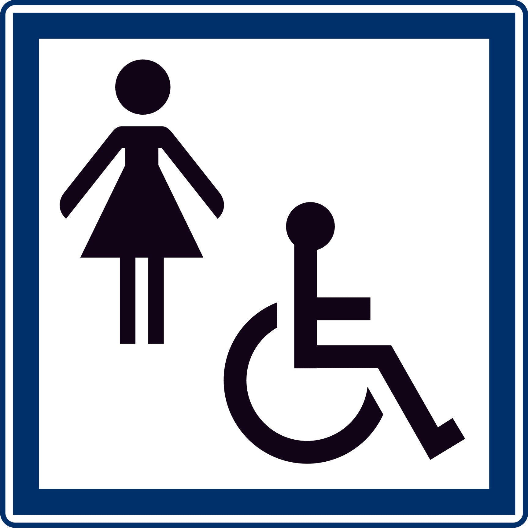 Autocollant - Handicapé femme clicktofournisseur.com