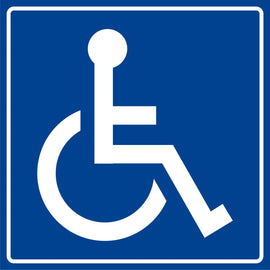 Autocollant - handicapé bleu - Clicktofournisseur.com