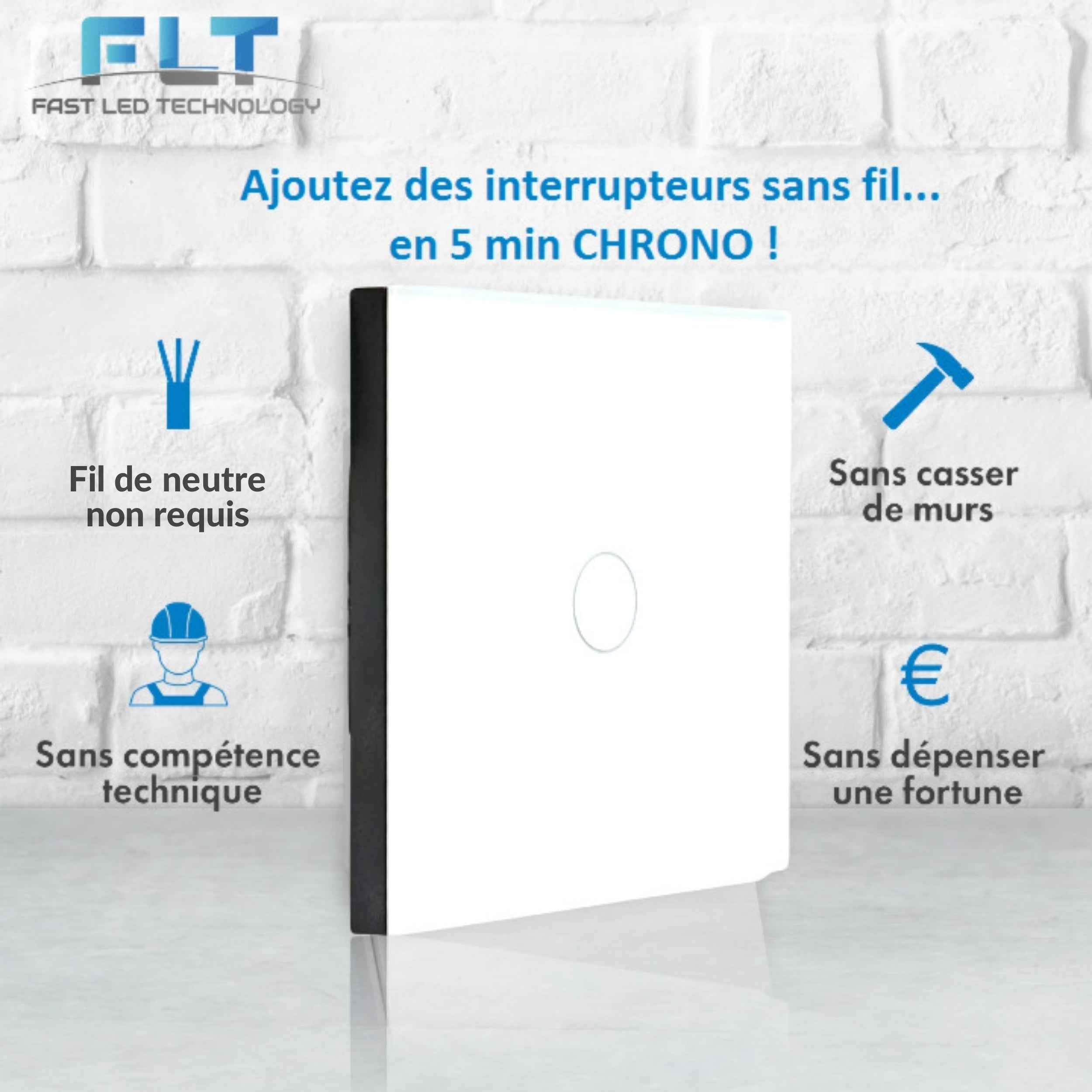 Kit interrupteur sans fil tactile sans neutre requis – ELEGANCE61