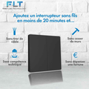 Kit interrupteur sans fil et sans pile - Bouton Double Allumage et Adaptateur douille à vis radio - OXYGEN 62 – E27 Black