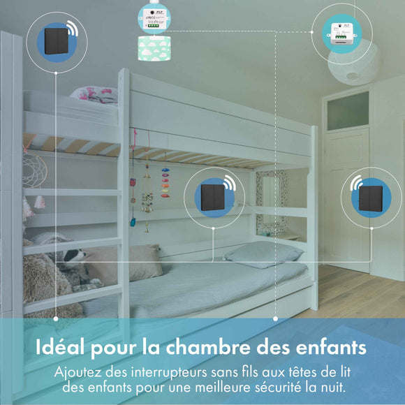 Kit interrupteur sans fil et sans pile - Bouton Double Allumage - OXYGEN 62 Black series