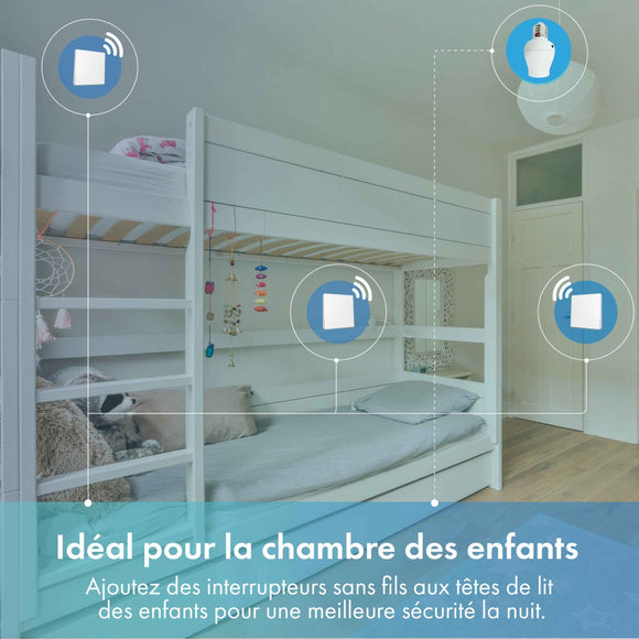 Kit interrutpeur sans fil et sans pile - adaptateur douille à vis radio - OXYGEN 51 - E27