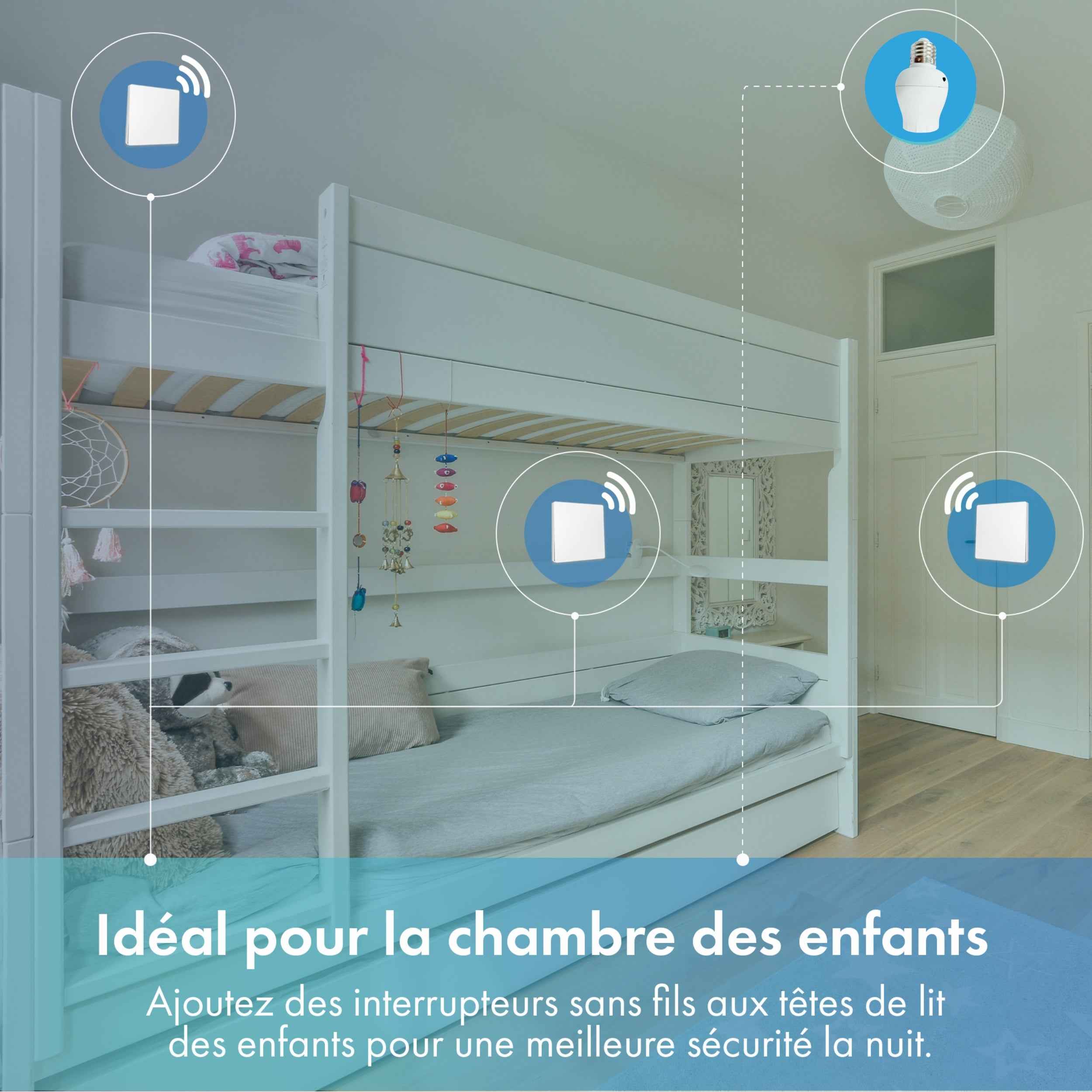 Kit interrupteur sans fil et sans pile - adaptateur douille à vis radio - OXYGEN 41 - E27