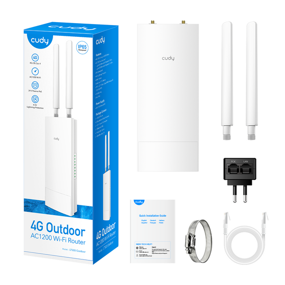 Cudy LT500 wireless router Fast Ethernet Dual-band (2.4 GHz / 5 GHz) 4G White