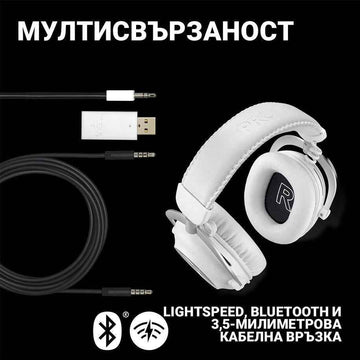 Logitech G 981-001269 headphones/headset Wireless Head-band Gaming Bluetooth White
