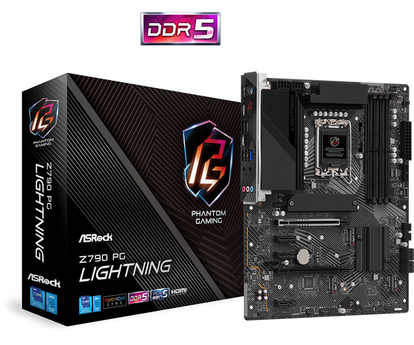ASROCK MB Desktop Z790 PG Lightning/D4 (S1700, 4x DDR5, 1x PCIe 4.0 x16, 1x PCIe 5.0 x16, 3x PCIe 3.0 x1, 4x Hyper M.2, 4x SATA3 6.0Gb/s, RAID 0,1,5,10, 2x USB-C, 10x USB 3.2, 3x USB 2.0, 1x RJ-45 2.5GB, 1x HDMI, ATX