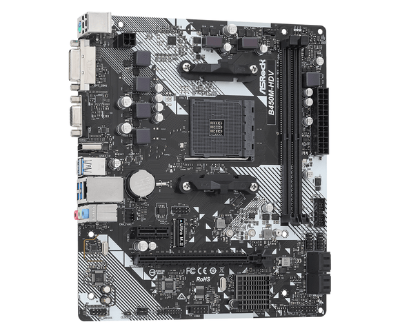 Carte mère asrock b450m-hdv r4.0 amd b450 socket am4 micro atx