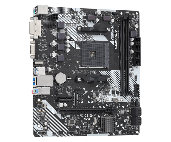 Carte mère Asrock B450M-HDV R4.0 AMD B450 Socket AM4 micro ATX