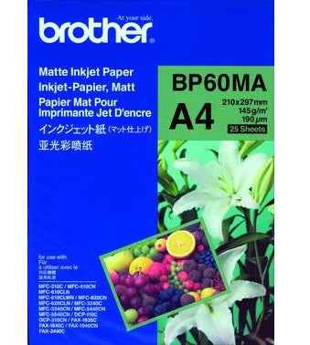 Papier jet d'encre BROTHER BP60MA A4 mat, paquet de 25 feuilles 145 g/m²
