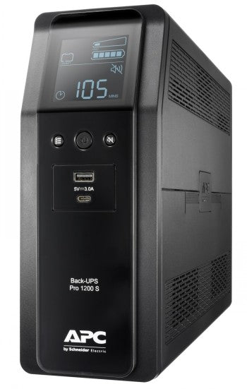 UPS APC " BACK", Line int., Tower, 720 W, AVR, IEC x 8, display LCD, back-up 11 - 20 min. "BR1200SI" (timbru verde 11 lei)