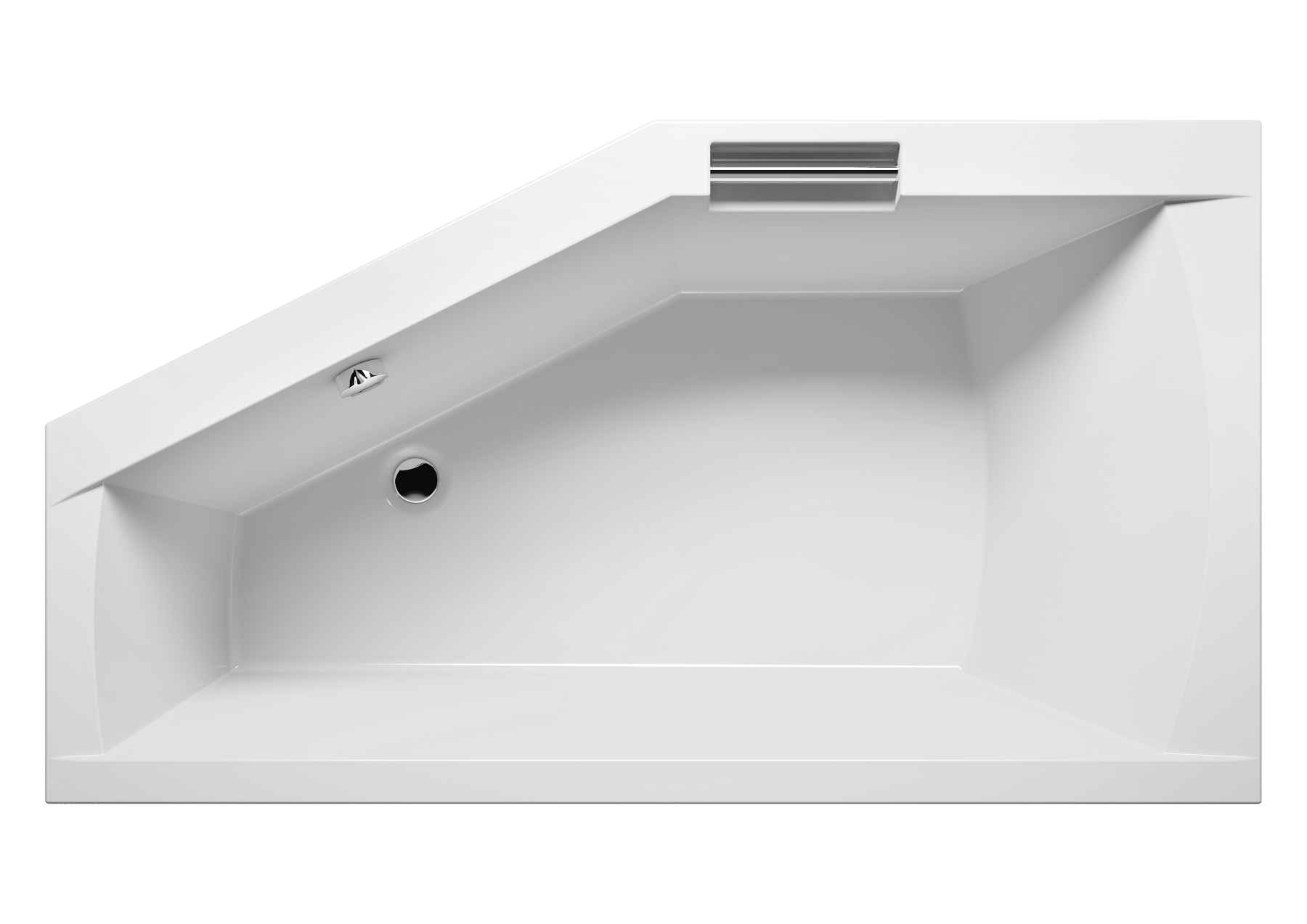 Baignoire acrylique riho d'angle droite geta 170x90 cm avec une poignée intégrée - Clicktofournisseur.com