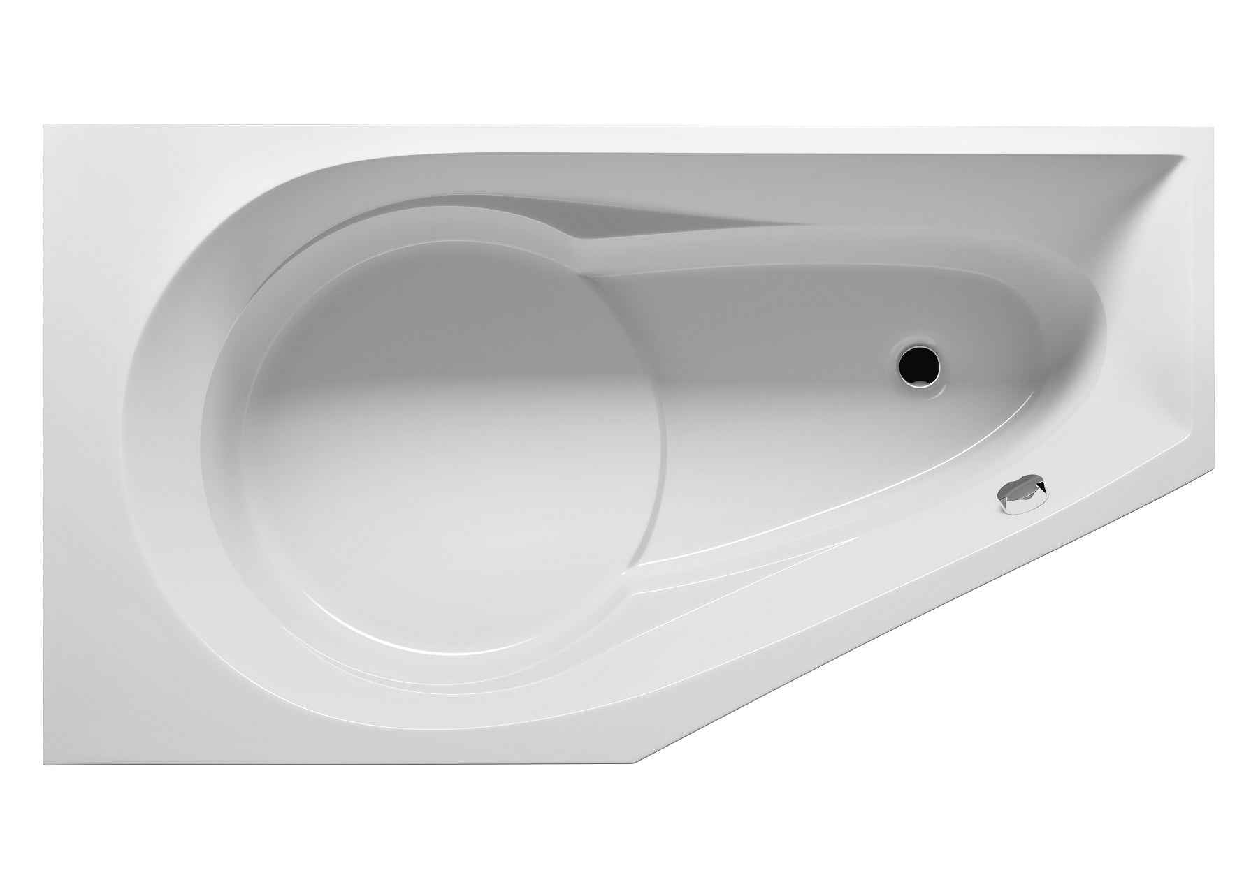Baignoire acrylique riho d'angle droite yukon 160x90 cm - Clicktofournisseur.com