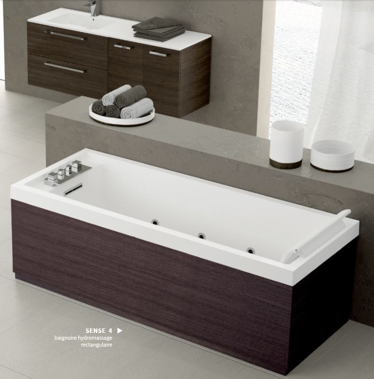 Baignoire balnéo novellini elysium sense 4 dream air avec appui-tête 170x70 cm en acrylique avec robinetterie - Clicktofournisseur.com
