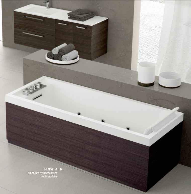 Baignoire balnéo novellini elysium sense 4 dream air avec appui-tête 180x80 cm en acrylique avec robinetterie - Clicktofournisseur.com