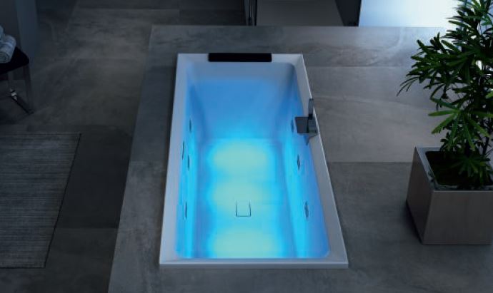 Baignoire balnéo rectangulaire NOVELLINI DIVINA HYDRO AIR en acrylique 170x75 cm avec châssis clicktofournisseur.com