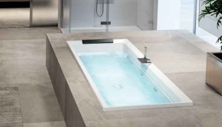 Baignoire balnéo rectangulaire novellini divina plus en acrylique 160x70 cm avec robinetterie et châssis - Clicktofournisseur.com