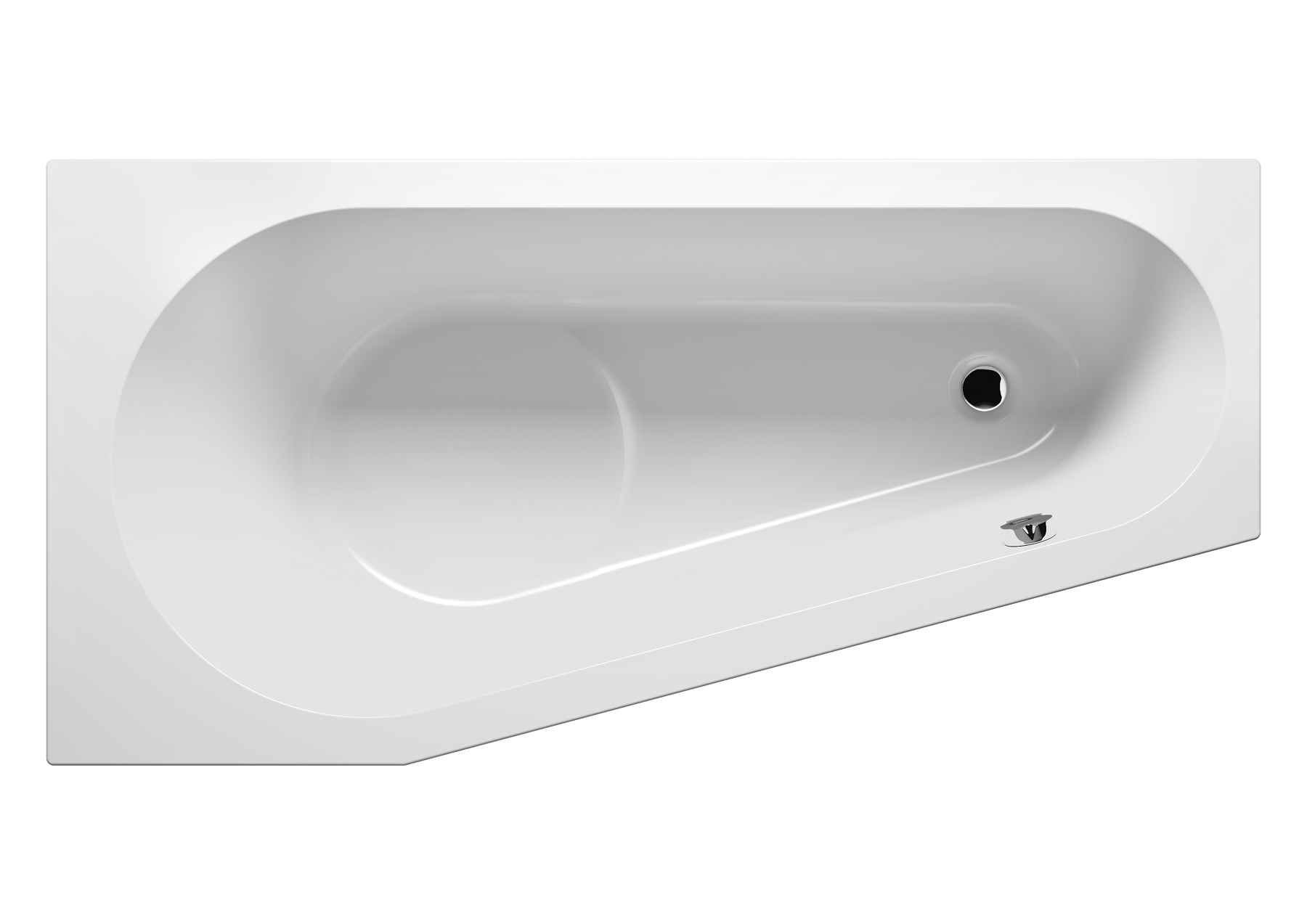 Baignoire d'angle droite acrylique riho delta 150x80 cm - Clicktofournisseur.com
