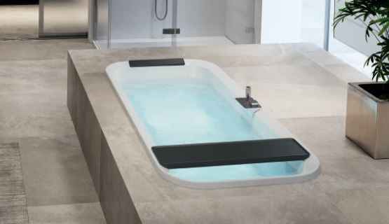 Baignoire îlot NOVELLINI DIVINA F 180x80 cm en acrylique avec robinetterie clicktofournisseur.com