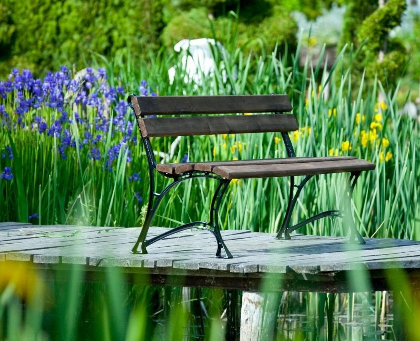 Banc de jardin en bois couleur palissandre et aluminium 150cm - Clicktofournisseur.com