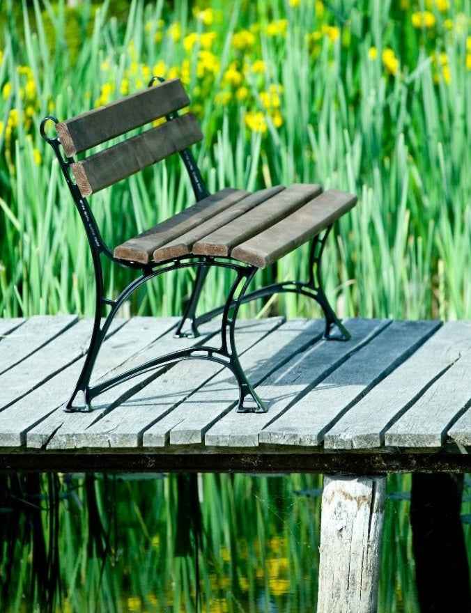 Banc de jardin en bois couleur palissandre et aluminium 180 cm - Clicktofournisseur.com