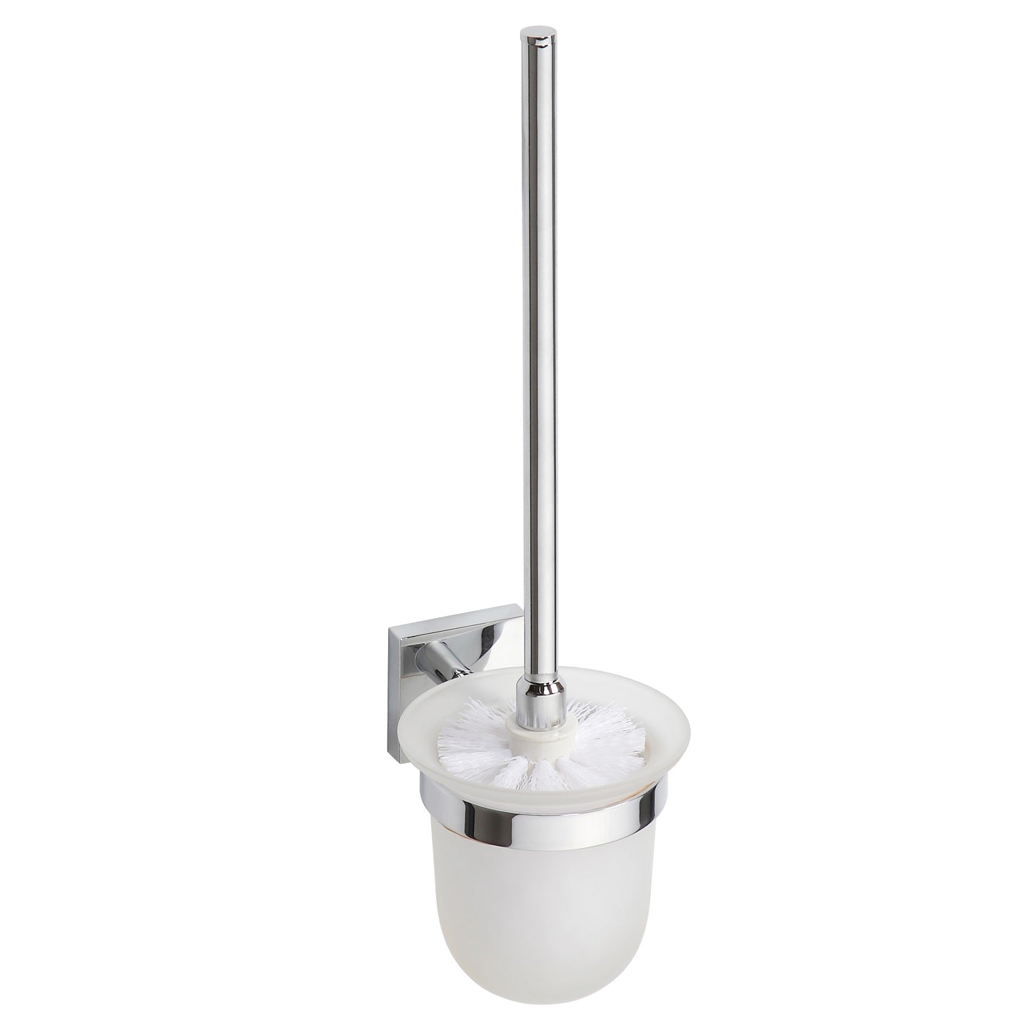 Brosse blanche murale de toilettes beta bol en verre 11x36x14cm - Clicktofournisseur.com