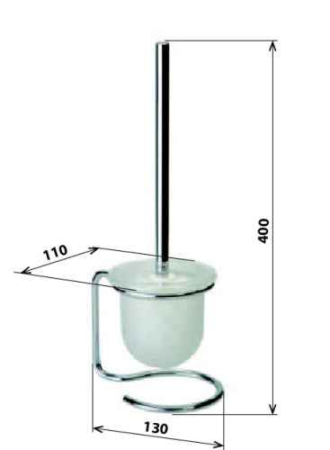 Brosse de toilette neo noire bol en verre 40x11x13cm - Clicktofournisseur.com