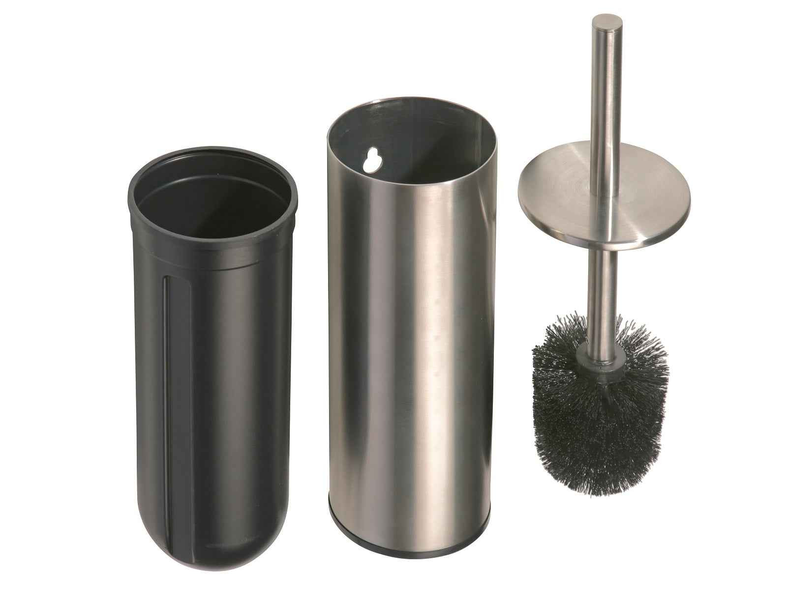 Brosse de toilette blanche neo en acier inoxydable 39x105cmxø9cm - Clicktofournisseur.com