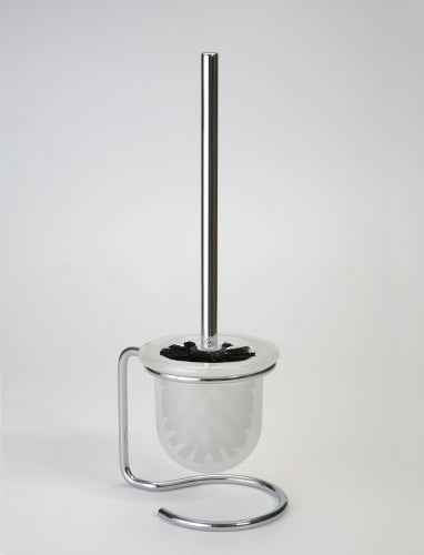 Brosse noire de toilettes omega bol en verre 11x40x13cm - Clicktofournisseur.com
