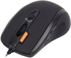 MOUSE A4tech, PC sau NB, cu fir, USB, optic, 1600 dpi, butoane/scroll 7/1, buton selectare viteza, negru, "N-70FX-BK" (timbru verde 0.18 lei) - 0